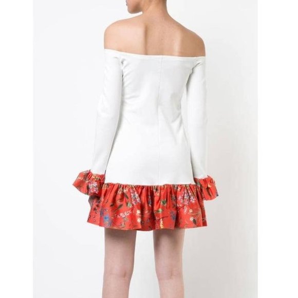 Alexis Estelle Off-the-Shoulder Flounce Mini Dress / Size XS / Bell Cuff - Picture 2 of 15